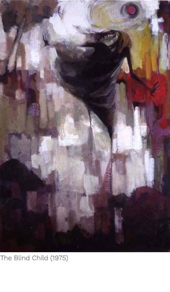 A painting of a person standing on the ground